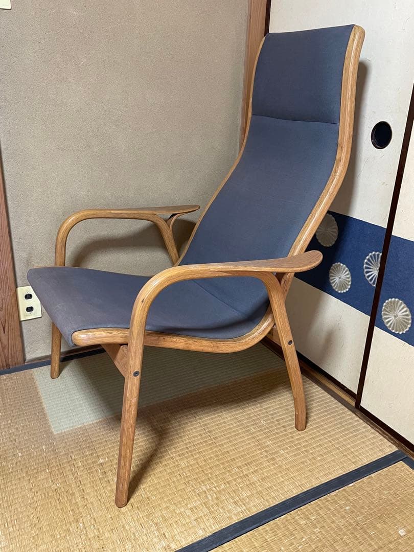 昭和レトロ　リクライニングチェア　1人掛け椅子　布張り