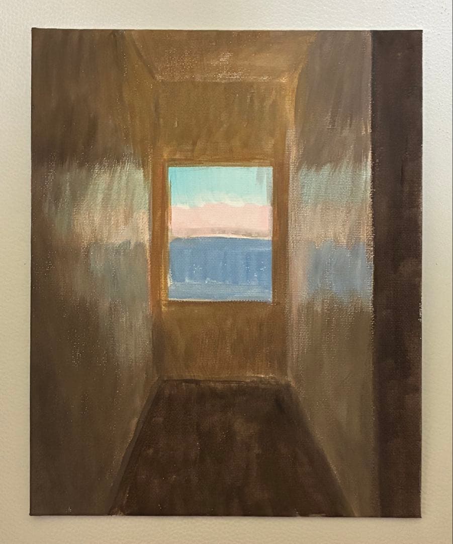 アクリル画　窓　　1201