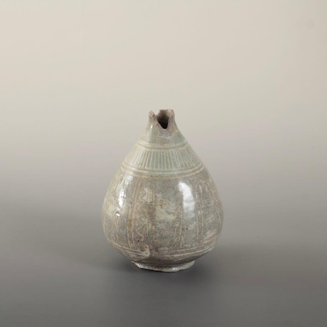 李朝 粉青沙器 白象嵌 徳利 朝鮮美術 古道具 古美術 アンティーク 15世紀