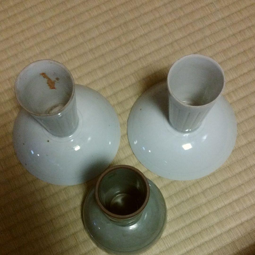 小森忍　文彬亭造　高台皿一対、青磁高台皿