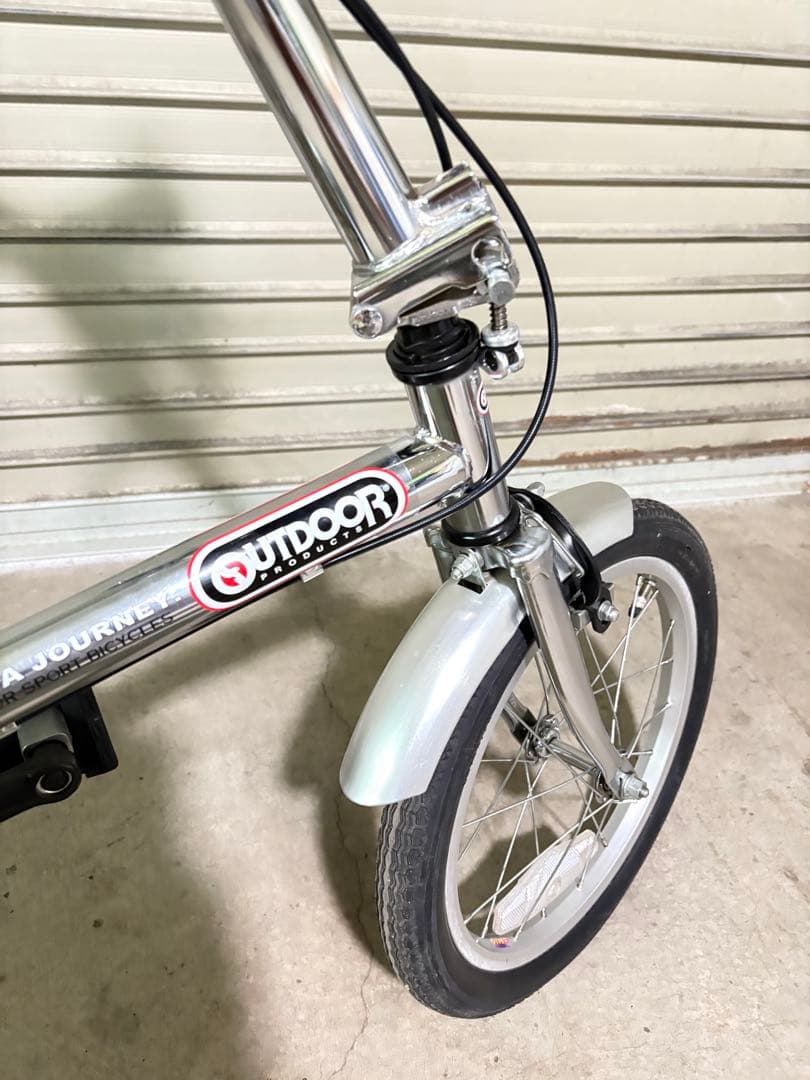 アウトドア 折りたたみ自転車 シルバー