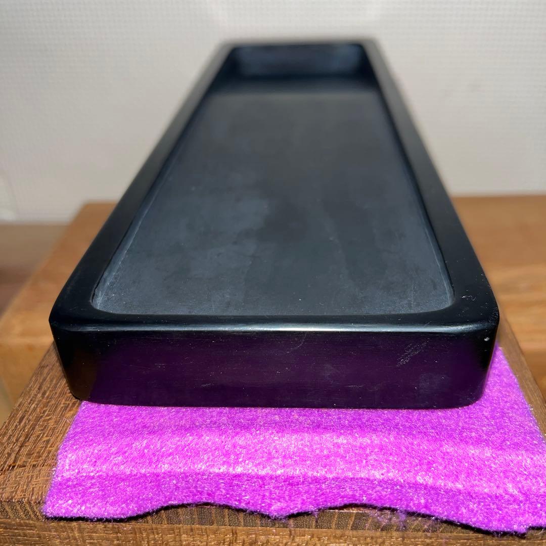⭕️ちず⭕️ 雨端硯　長方研　未使用に近い美品　27cm超え　雨端石紋綺麗