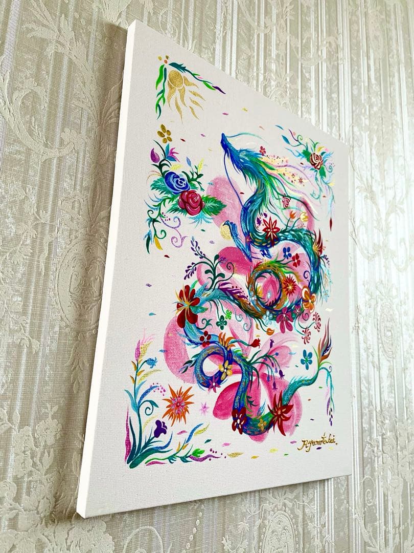 幻の花龍 ③ アクリル画 開運絵画 龍神 龍ノツカイ
