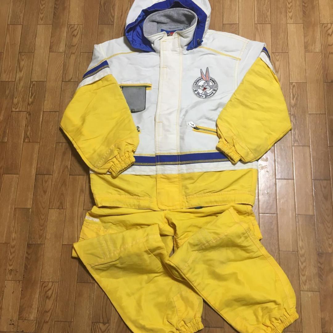 90s LOONEY TUNES キッズ スキーウェア 160 古着 上下