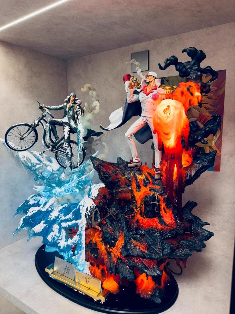 Jimei Palace ワンピース 氷と炎 青キジ & 赤イヌ フィギュア