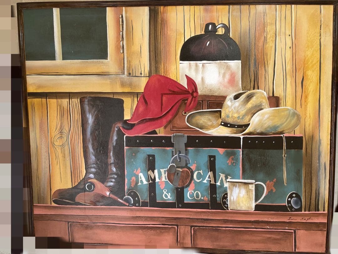 ジェームズイーグル作絵画:ウェスタンカウボーイの棚ペインティング