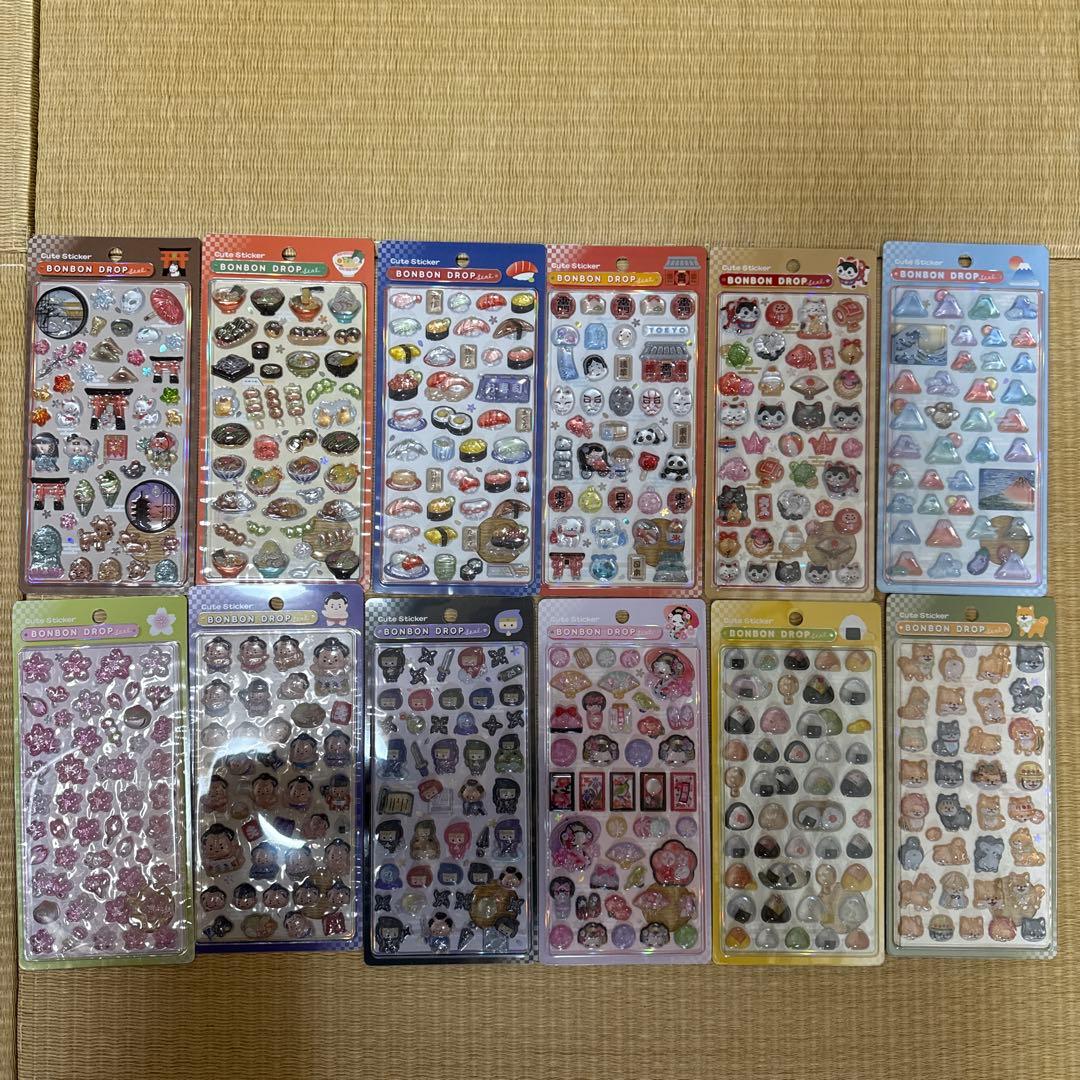 a*-様 全種類セット正規品 ボンボンドロップシール 和柄 12種コンプリートセ