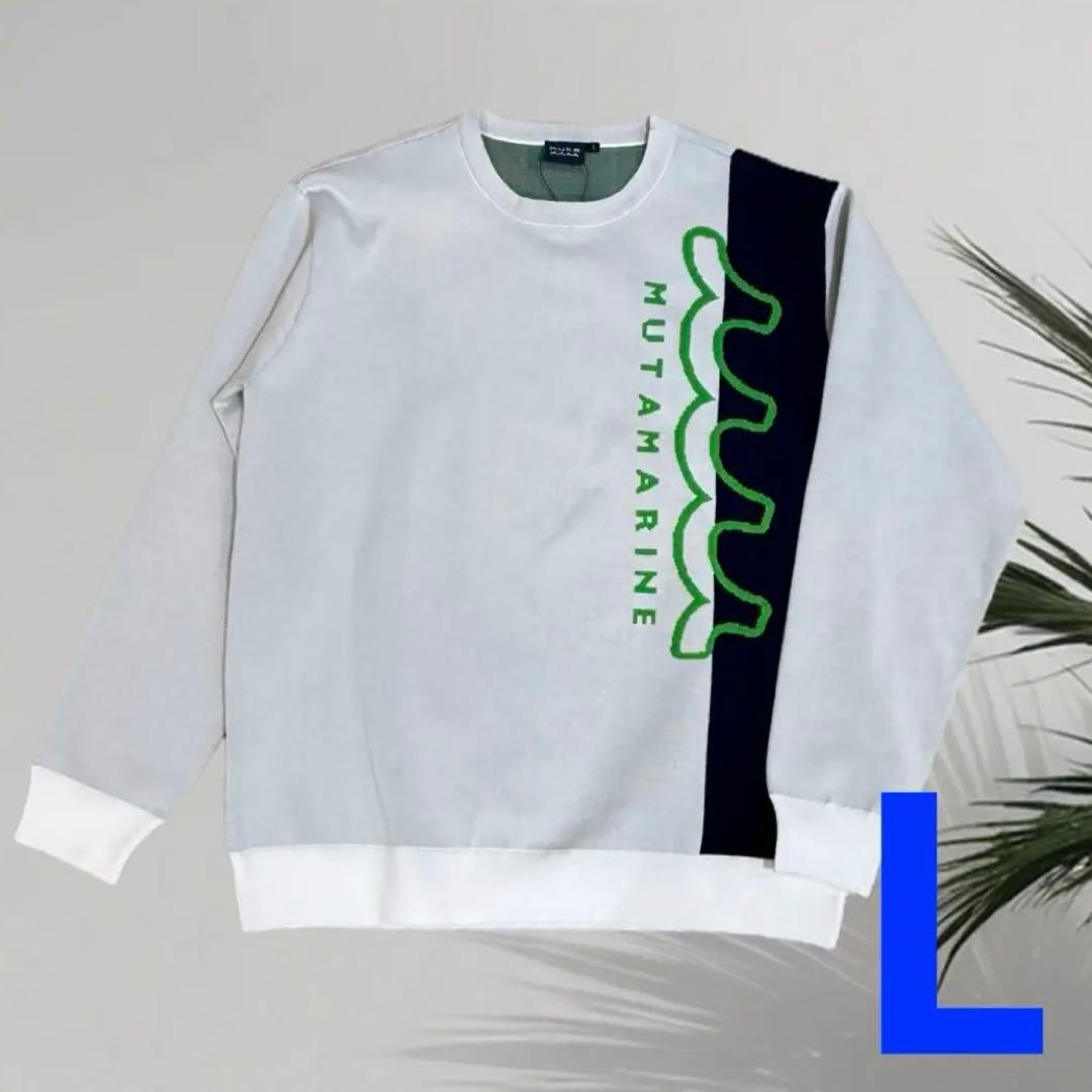 【新品】ムータマリン　ゴルフ　ニット　プルオーバー　白　Lサイズ