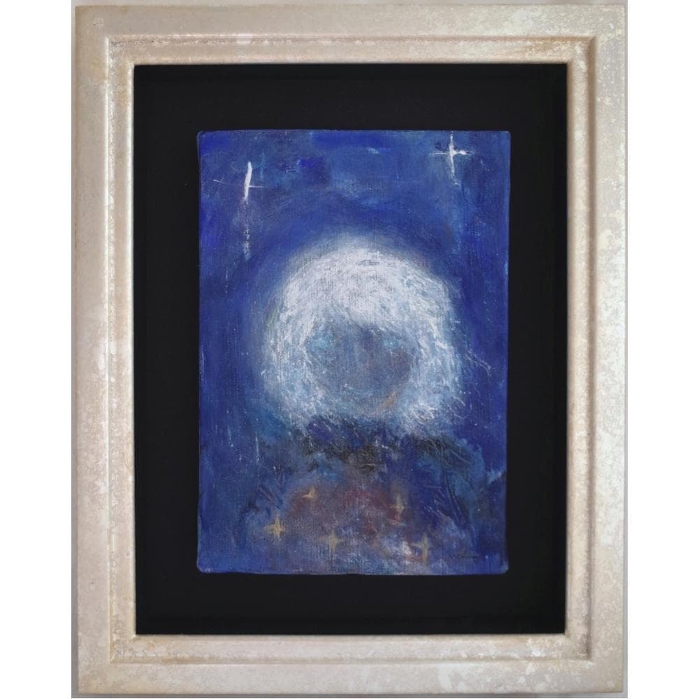 内野隆文　冬の旅　絵画　肖像画　キャンバスにアクリル　サムホール　現代美術　額縁