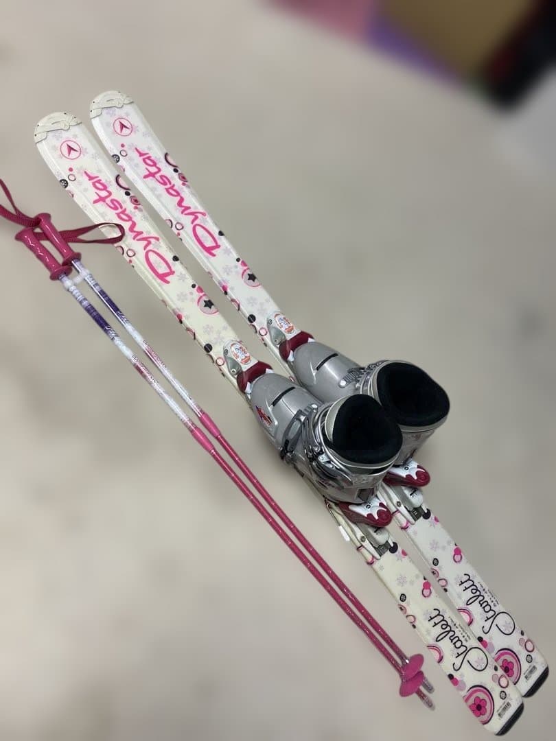 ダイナスター 140cm ブーツ23cm ストック調整式スキーセット 中古