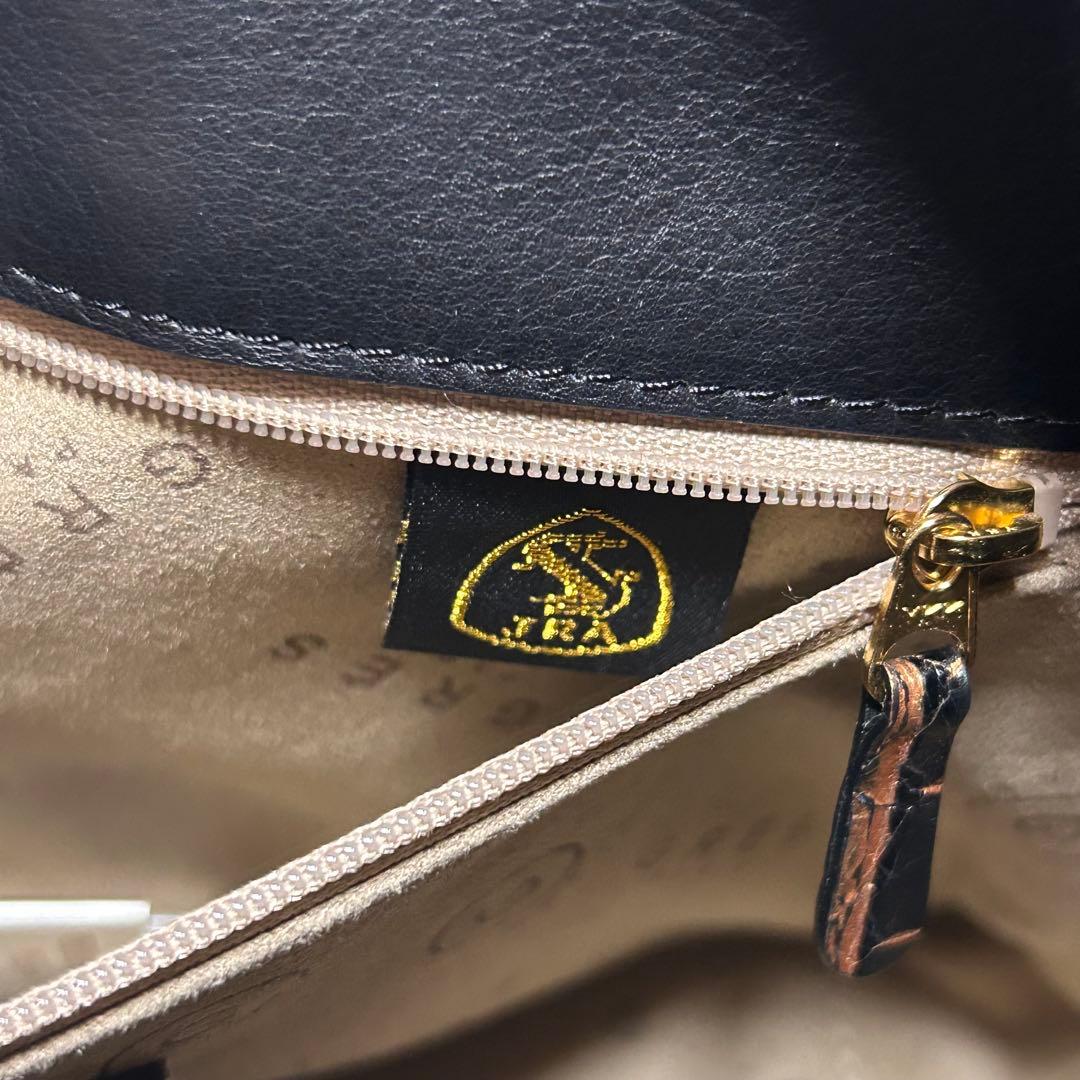 【美品】JRAタグ付 GRES リアル クロコダイル ハンドバッグ