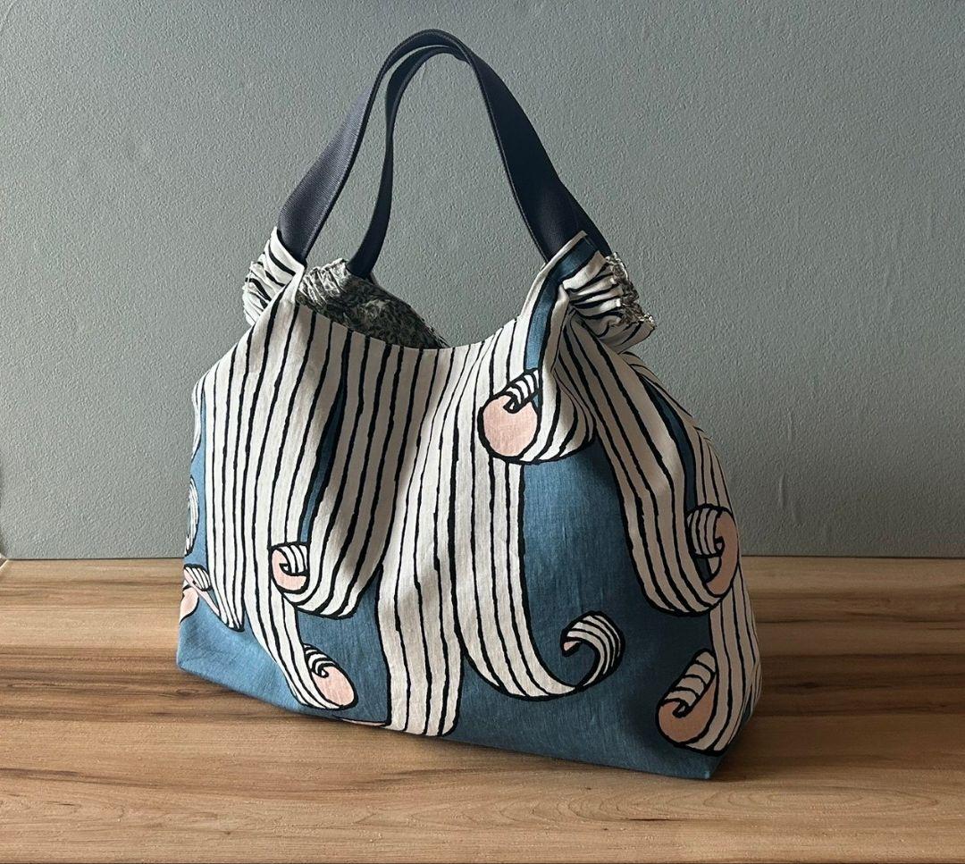 【プラム堂∬様オーダー】ミナペルホネンハンドメイドシャーリングバッグ