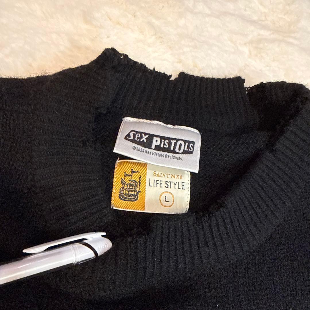 SAINT MX6 セントマイケル　 SEX PISTOLS ロゴニット L 黒