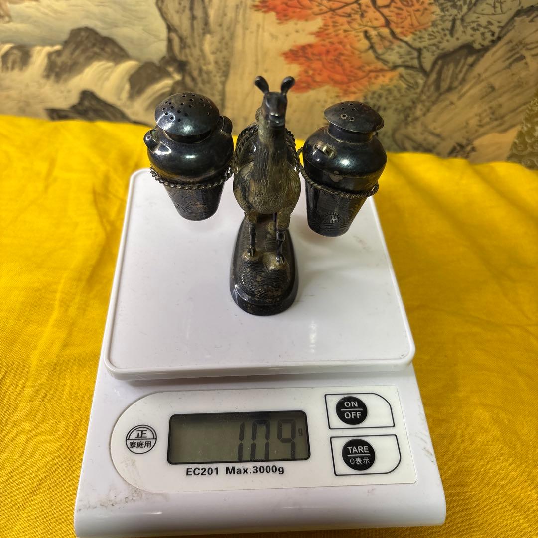 ラクダ　置物　銀　時代物