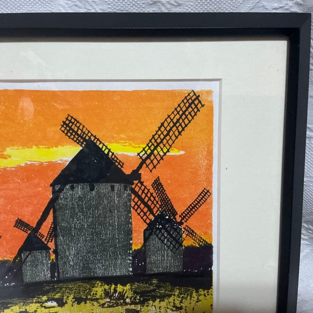 清沢　クリプターナの丘　木版画　多色刷り 75／100