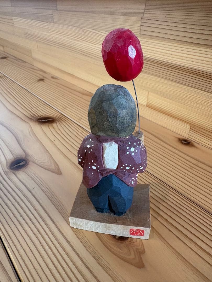 松澤登美雄さん　木彫り　人形　2体セット