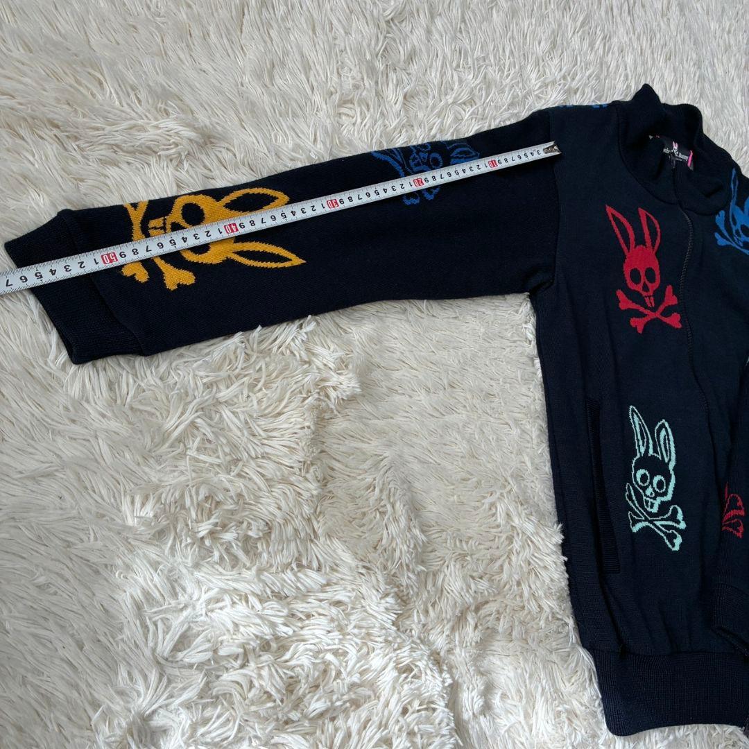 サイコバニー ジップ ニットジャケット 蓄熱　スカルラビット　Mサイズ