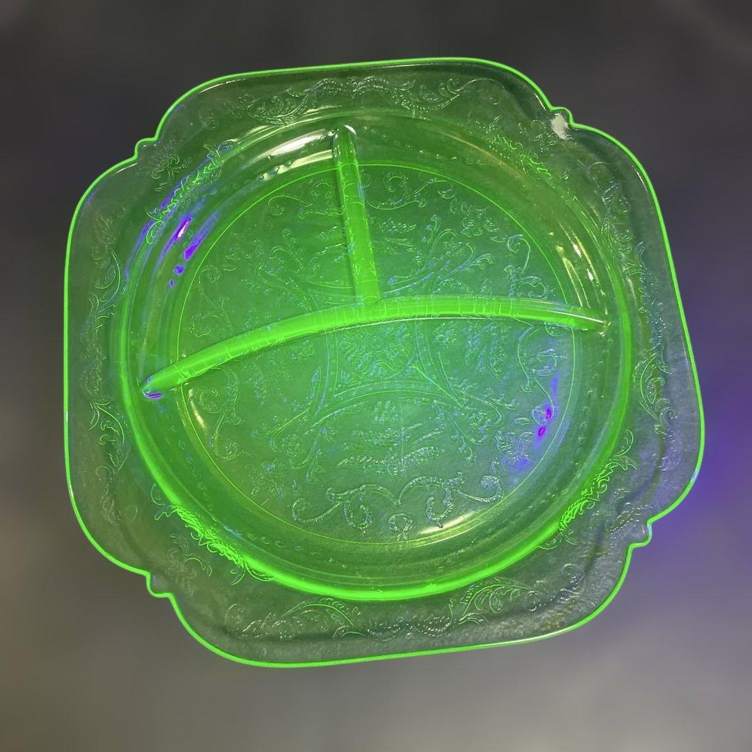 ビンテージ　フェデラル(検)　3コンパートメント　デプレッショングラス ２