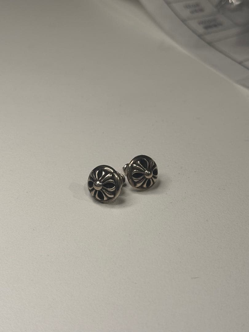 CHROME HEARTS クロムハーツ クロスボール スタッド ピアス 両耳