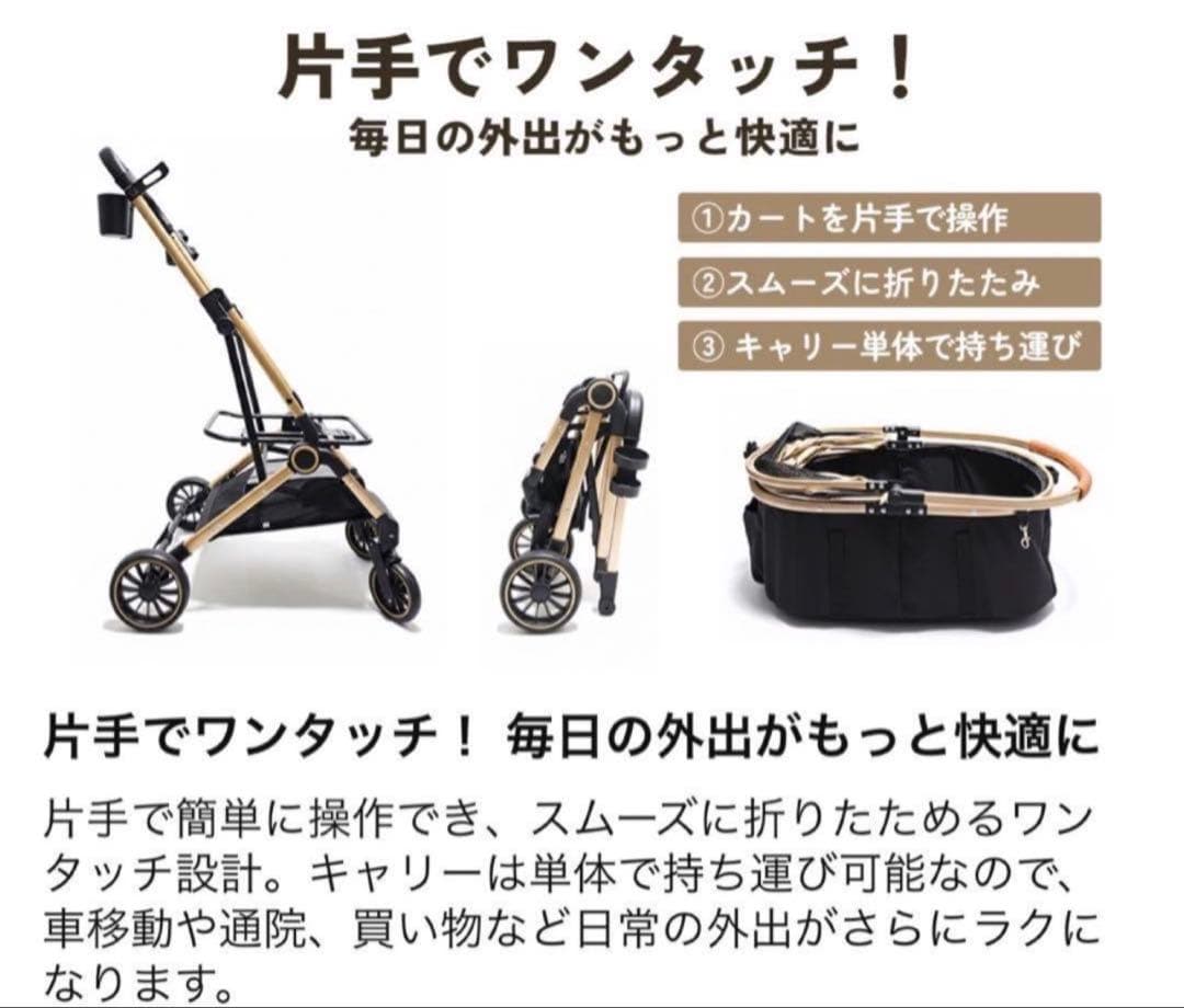 Raigood 2WAYペットカート ブラック