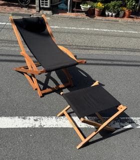  BOTANIA　折りたたみ　デッキチェア　フットレスト