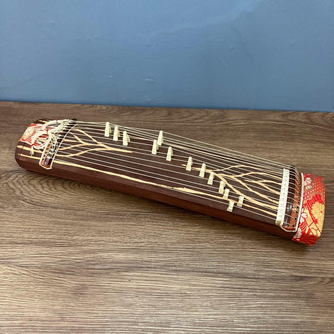 昭和レトロ ミニ琴 13弦 お琴 楽譜 元箱付き 弦楽器 伝統工芸 和楽器