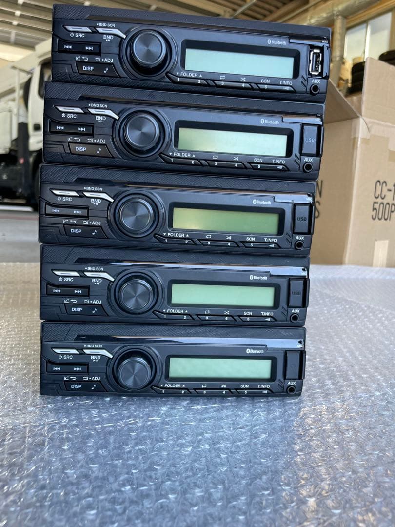 日野トラック24vの1DINラジオ USB Bluetooth対応5個まとめ売り