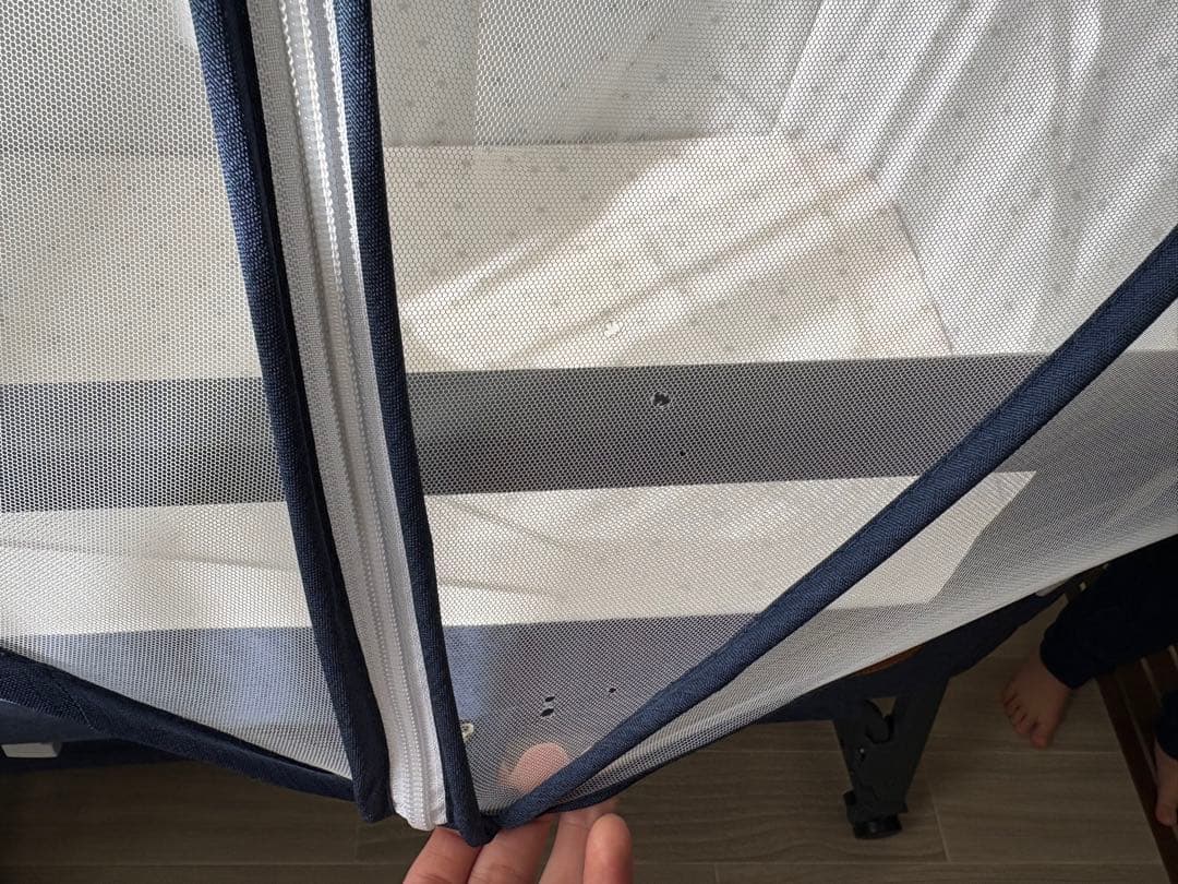 【yuka】HZDMJ折りたたみベビーベッド ネイビー