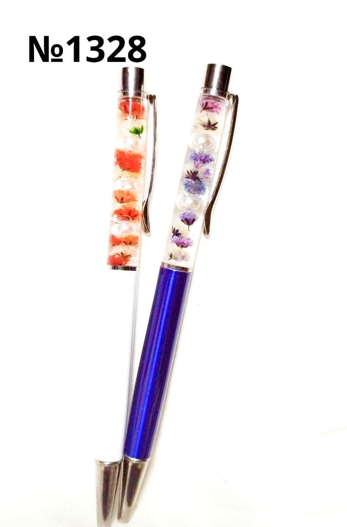 ボールペン　ハーバリウム　青　オレンジ　黄色　紫　白　セット　上司　女性