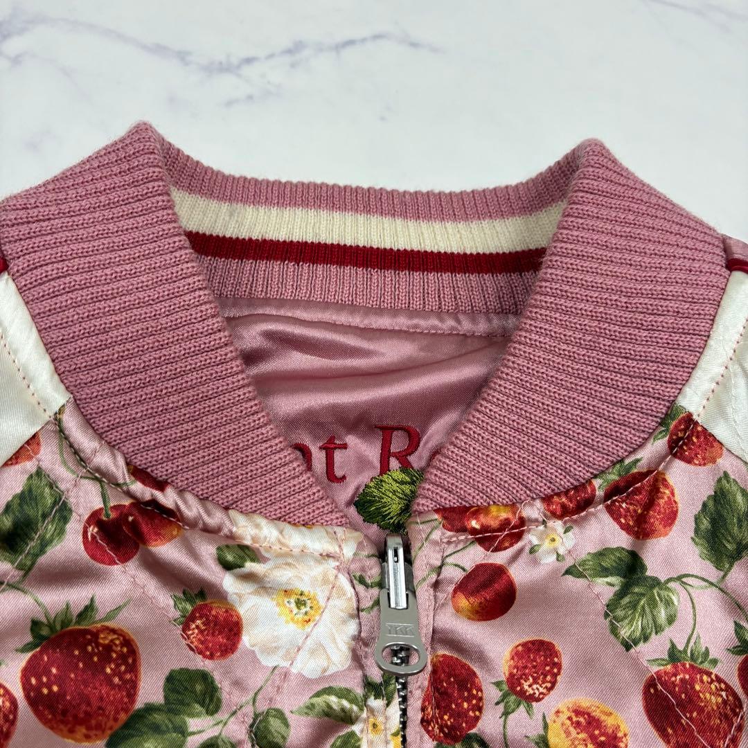 ピンクハウス　リバーシブル✨スカジャン　ブルゾン　いちご刺繍　さくらんぼ