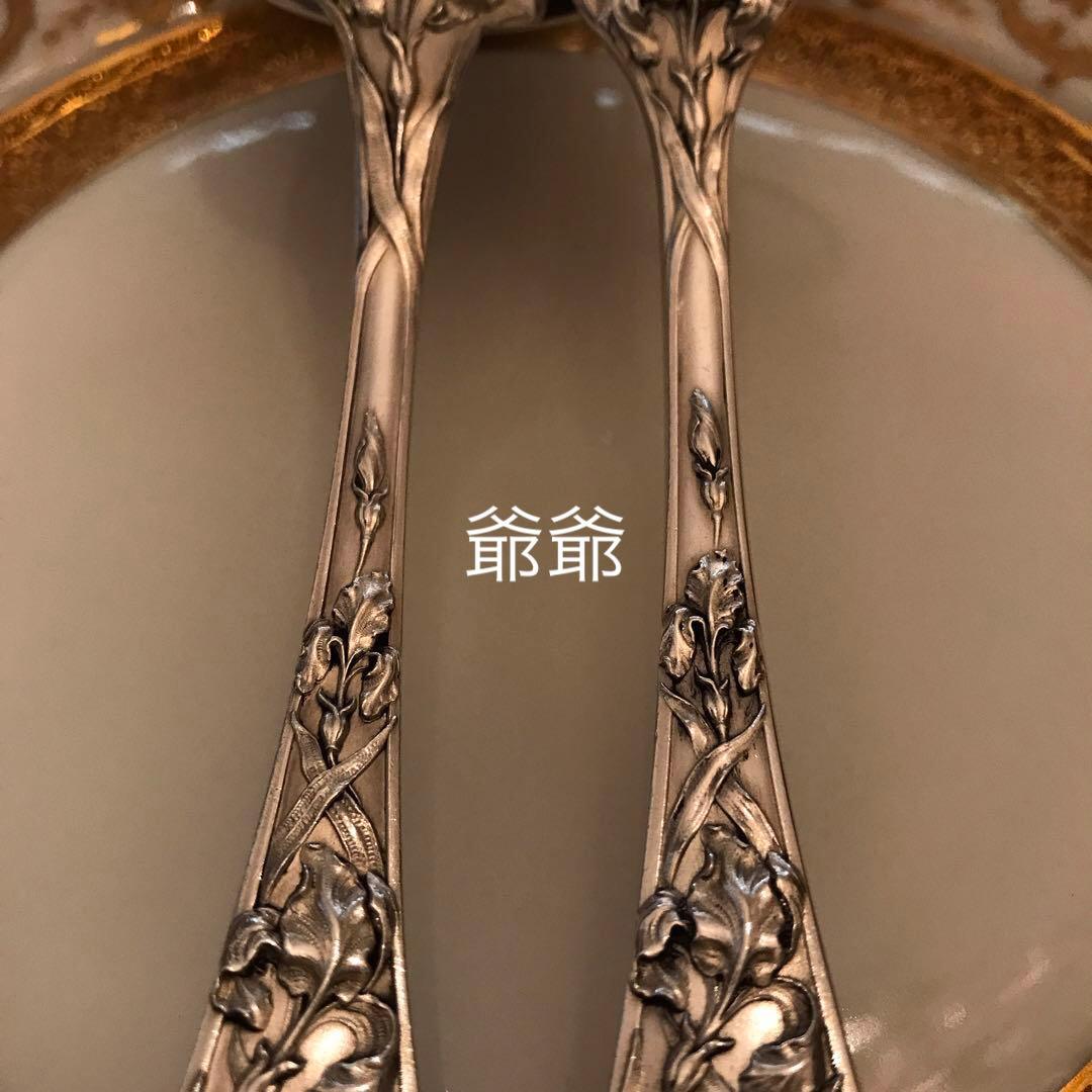 ☆御追加／ピュイフォルカ アイリス／純銀 ディナーフォーク＆スプーン 各１本