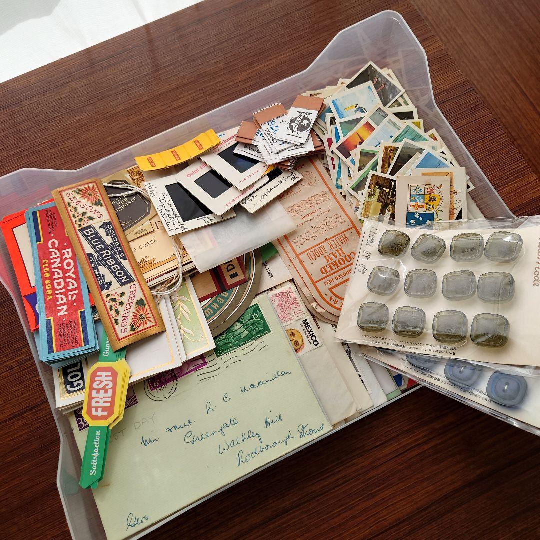 過去最大120サイズ/たっぷりephemeral box☆ヴィンテージ海外紙モノ