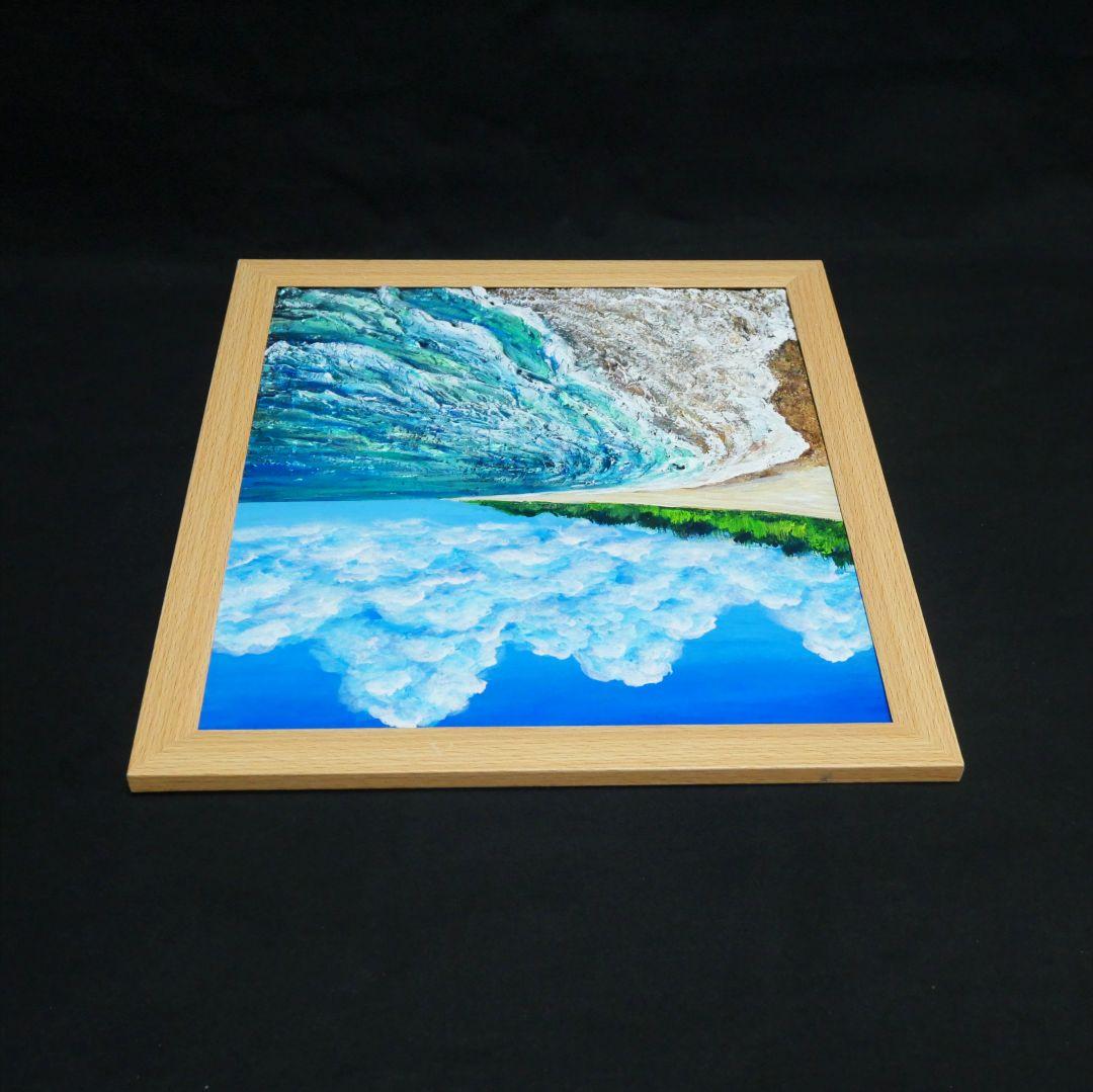 油絵 油彩 油彩画 絵 絵画【真夏の海と砂浜】