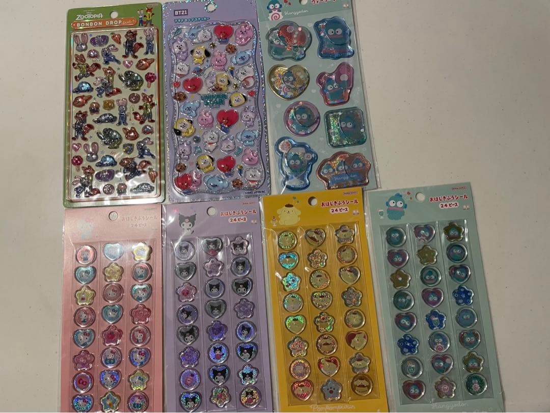 ボンボンドロップシールウォーターシールおはじき風シールの7点まとめ売り