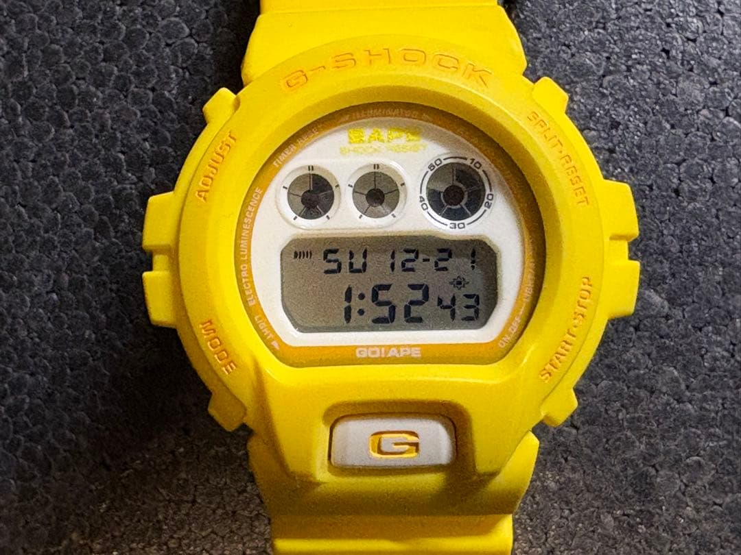 ジャンク品　bape G-Shock DW-6900 イエロー