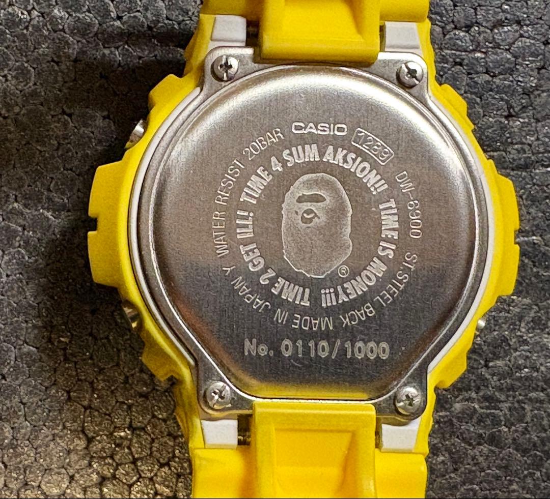 ジャンク品　bape G-Shock DW-6900 イエロー