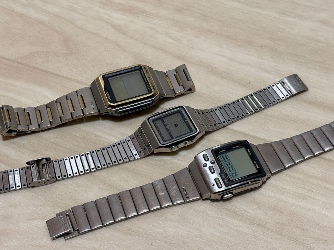 CASIO HOTBIZ デジタル腕時計 ステンレスバンド ジャンク