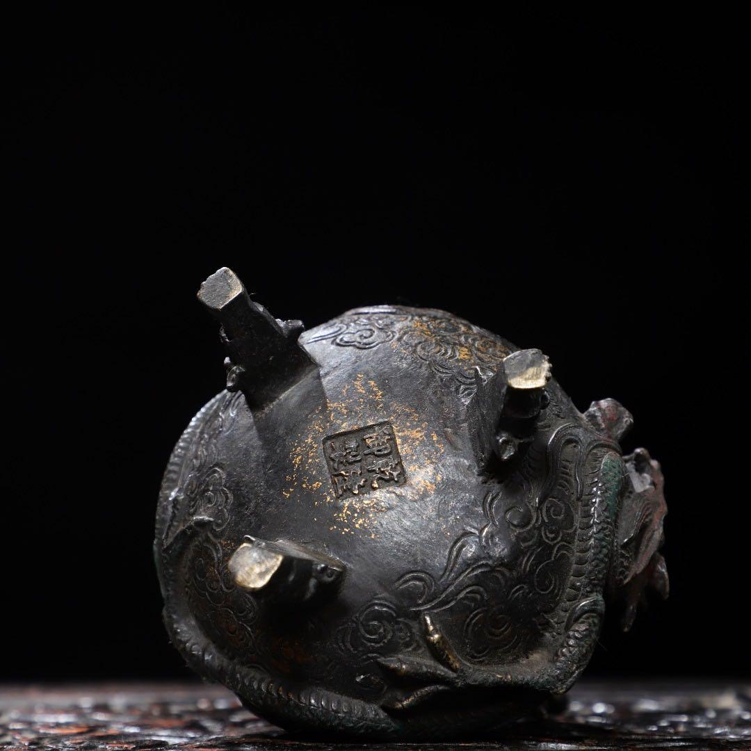 麒麟　香炉　美術品　旧蔵