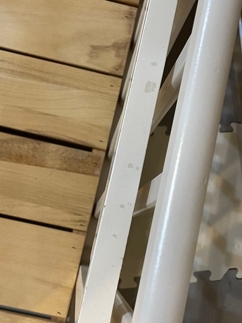 ホワイト 木製 ベビーベッド キャスター付き