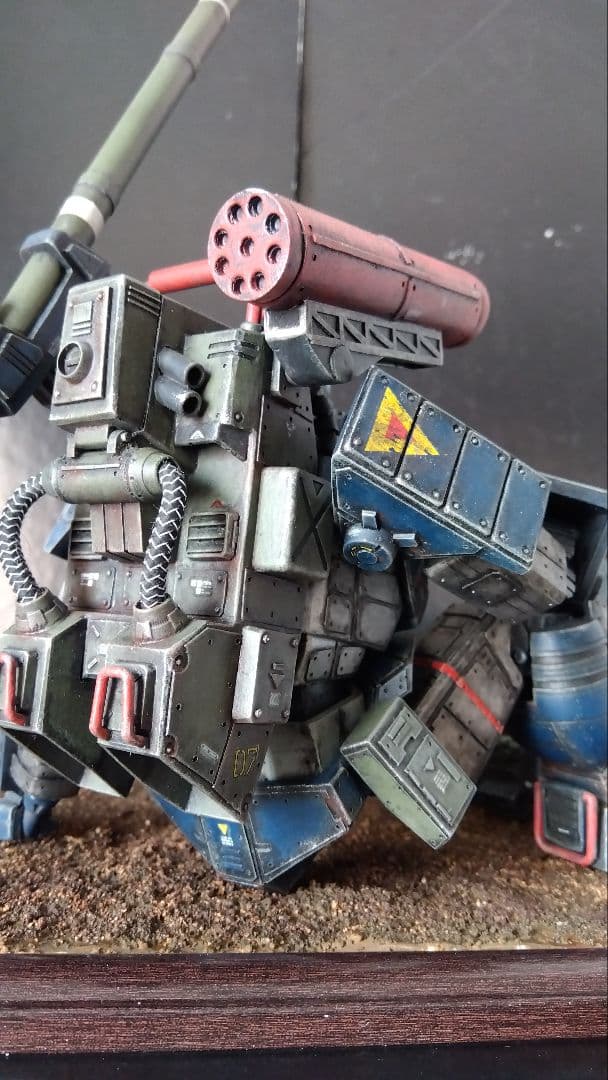 旧キットタカラ1/48ダグラム改造完成品 朽ちダグラムポーズ可能 ジオラマ付き