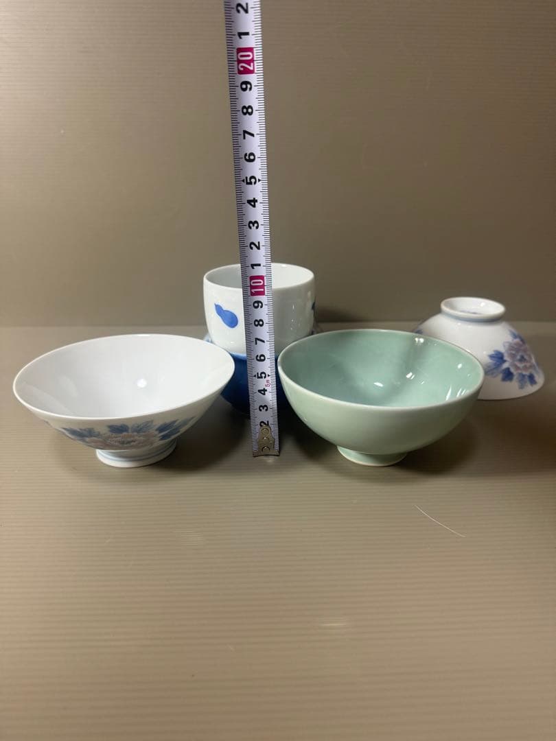 2082 深川製磁　まとめ売り　皿2客　碗4客　湯呑1客