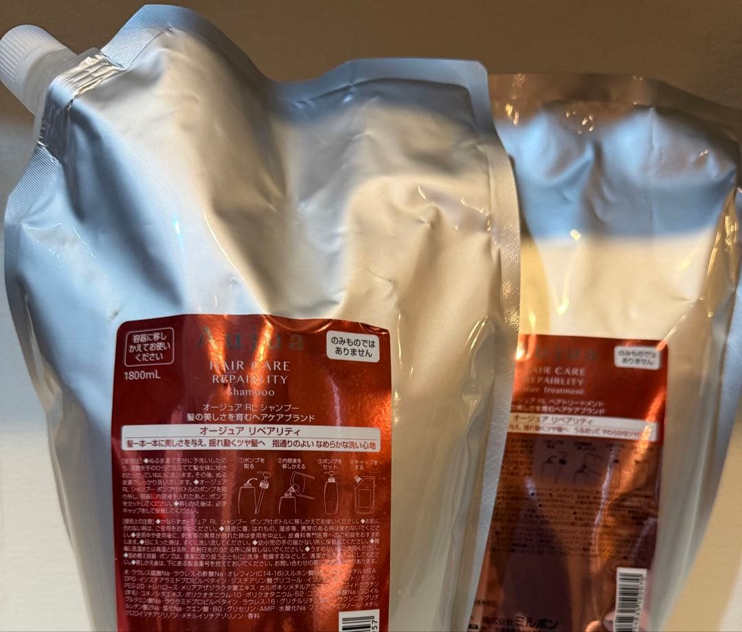 オージュア リペアリティシャンプー＆トリートメント　1800mlセット