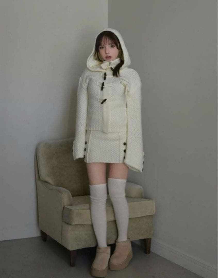 ワンピース andmary Cable knit jacket set up