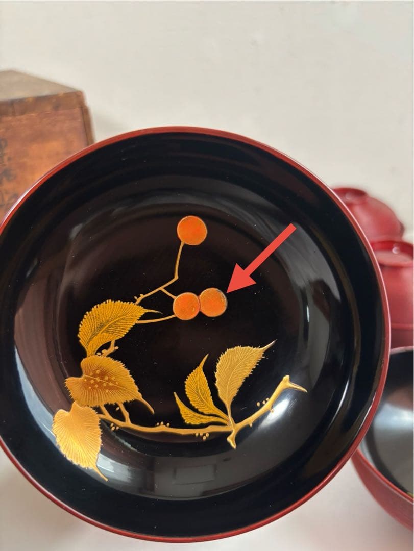 時代漆器　京都　蒔絵師　長野横笛　吸物椀　絵替　9客　共箱