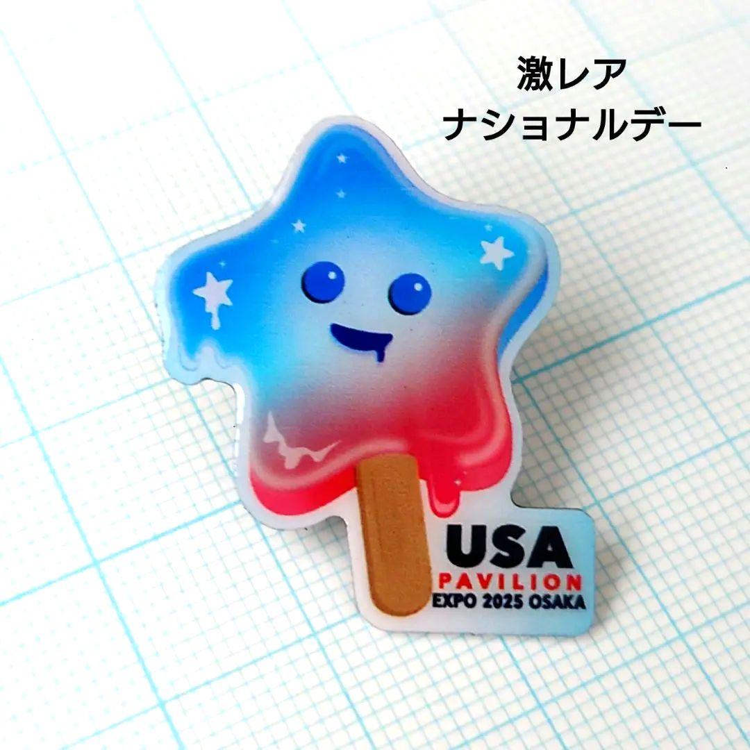 【激レア】大阪・関西万博　アメリカ館　ナショナルデーピンバッジ