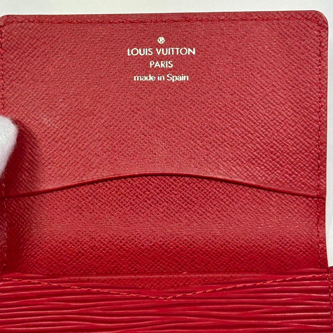 新品同様 LOUIS VUITTON エピレザー 名刺入れ ルージュ（レッド系）