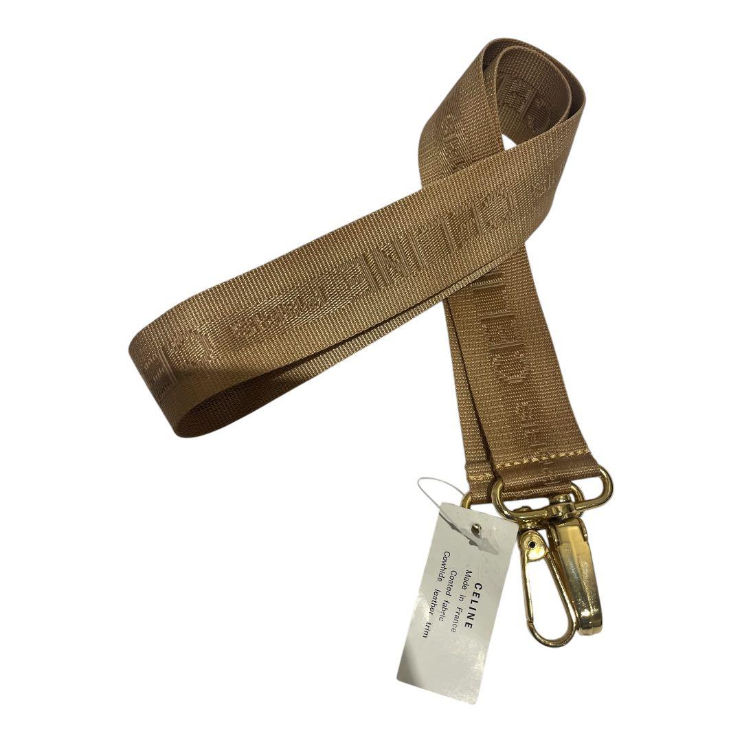 最終値下げ　CELINE ロゴ入りベージュリボンストラップ　未使用