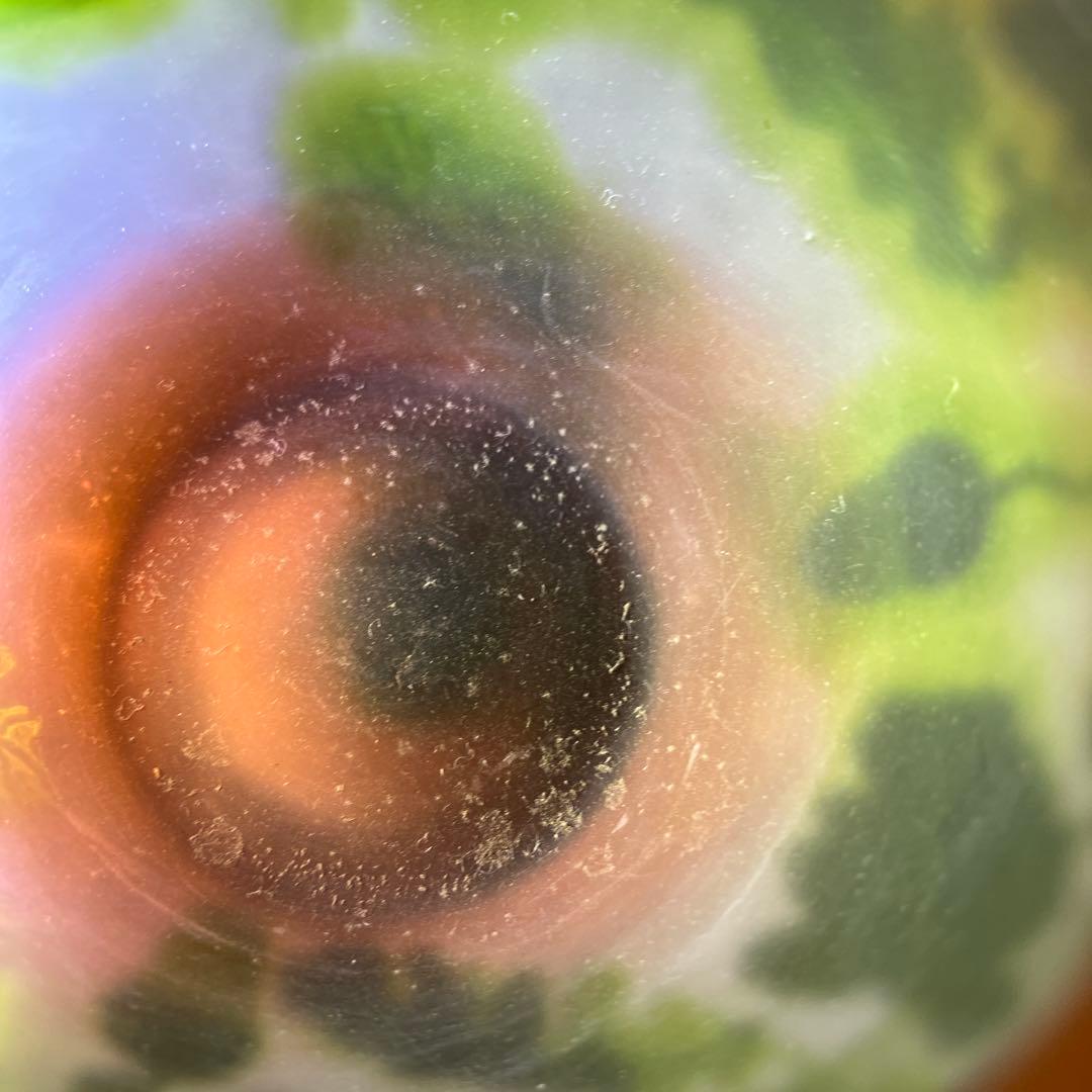 エミール・ガレ　第二期工房酸化腐食彫花入　木箱　幅約14㎝東Y8-0130☆1F