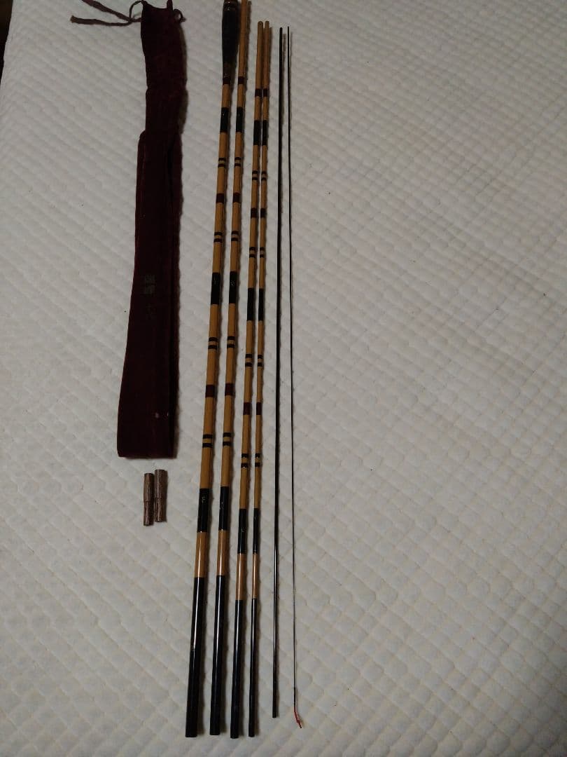 瑞峰18尺6本継.握漆補修.自重125gです。