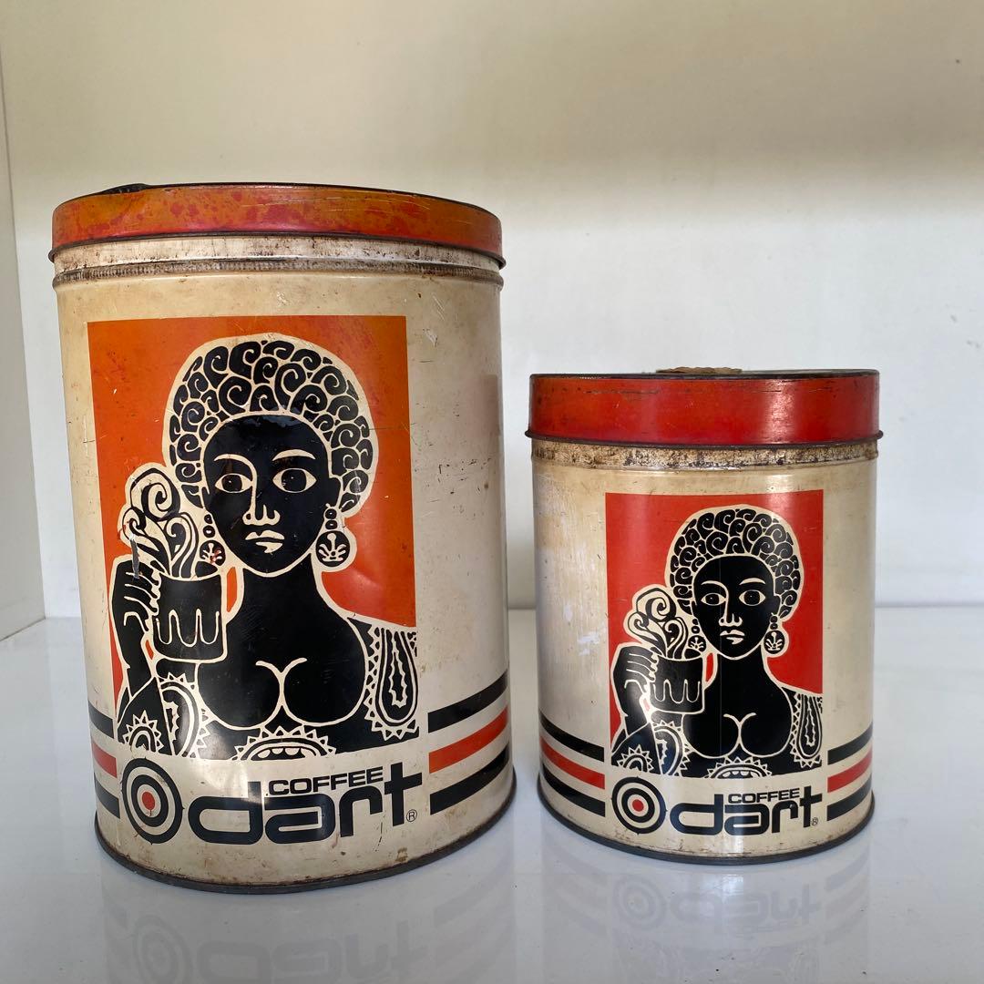 dart コーヒー空き缶 大小セット　昭和レトロ　ヴィンテージ